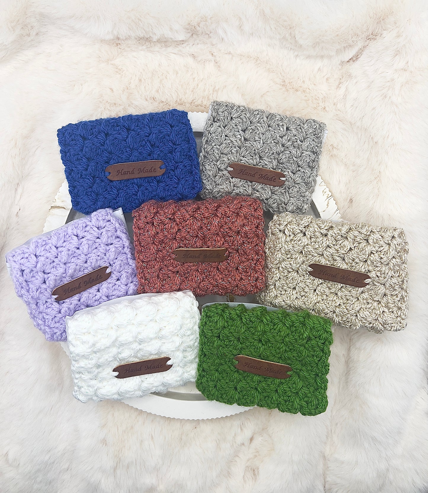 🎄 Adventstürchen 19 -  Handgehäkeltes Kartenetui / Mini-Portemonnaie mit Druckknopf