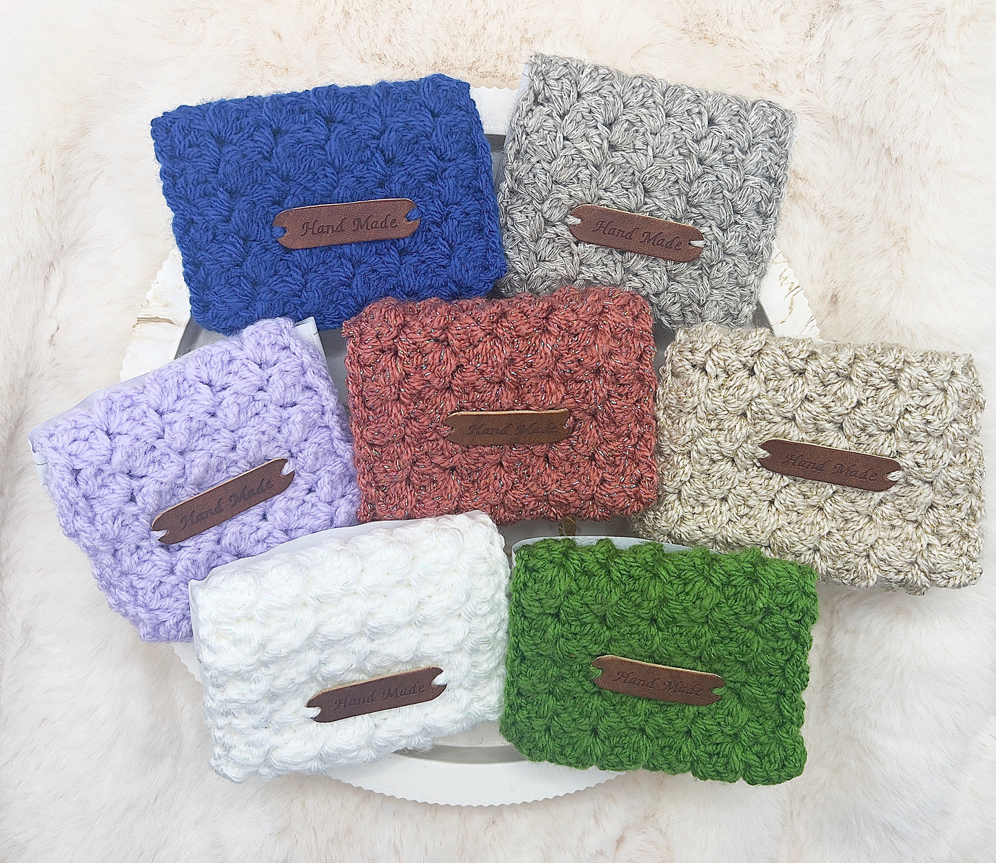 🎄 Adventstürchen 19 -  Handgehäkeltes Kartenetui / Mini-Portemonnaie mit Druckknopf