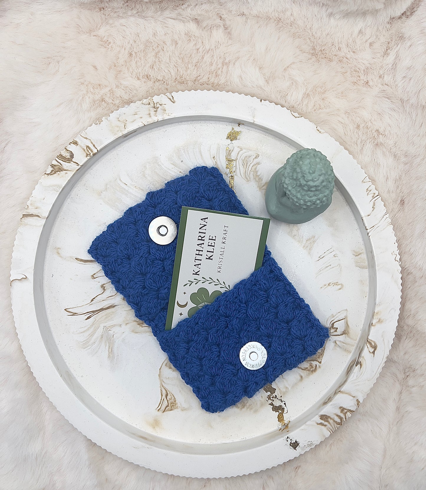 🎄 Adventstürchen 19 -  Handgehäkeltes Kartenetui / Mini-Portemonnaie mit Druckknopf