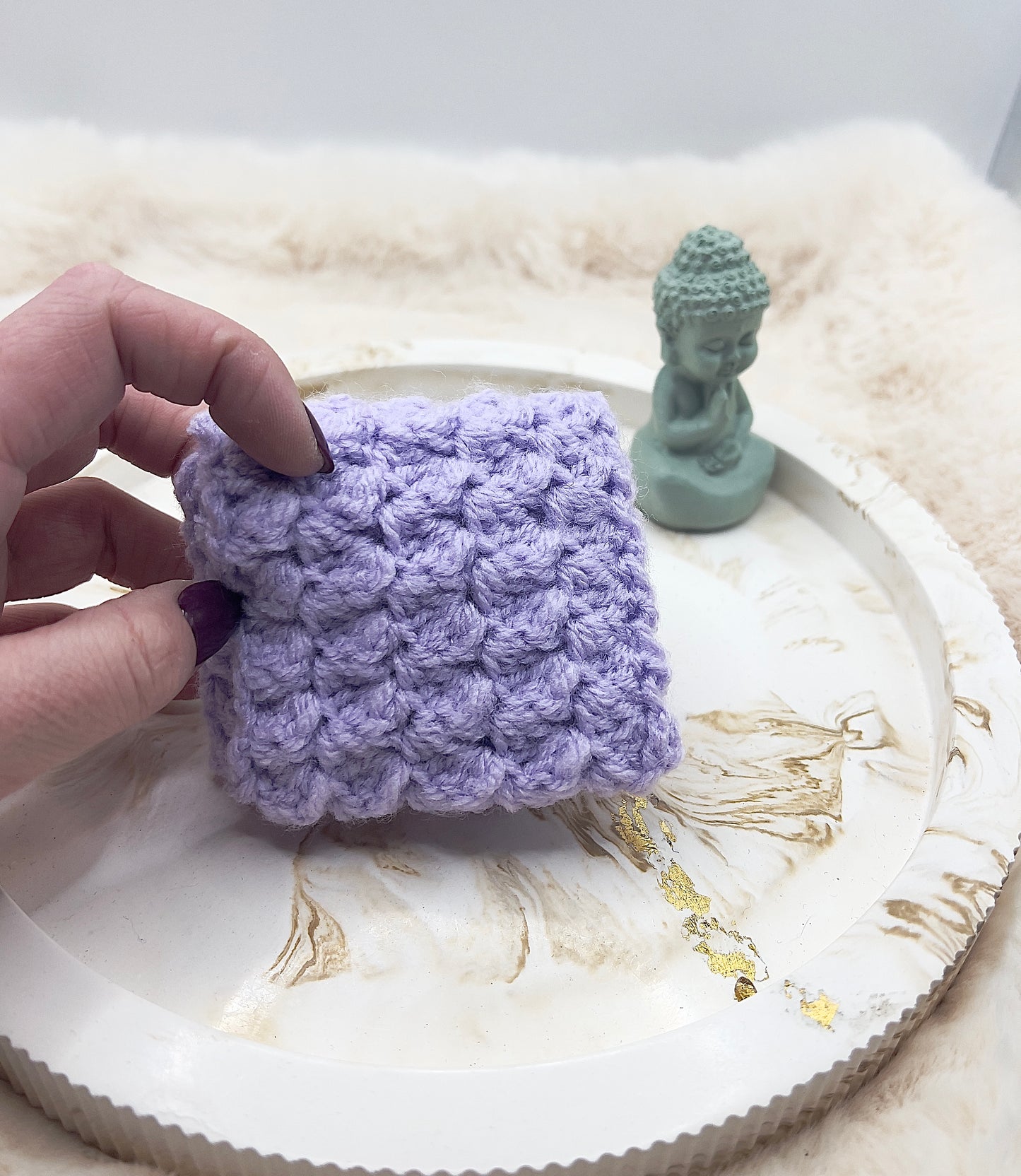 🎄 Adventstürchen 19 -  Handgehäkeltes Kartenetui / Mini-Portemonnaie mit Druckknopf