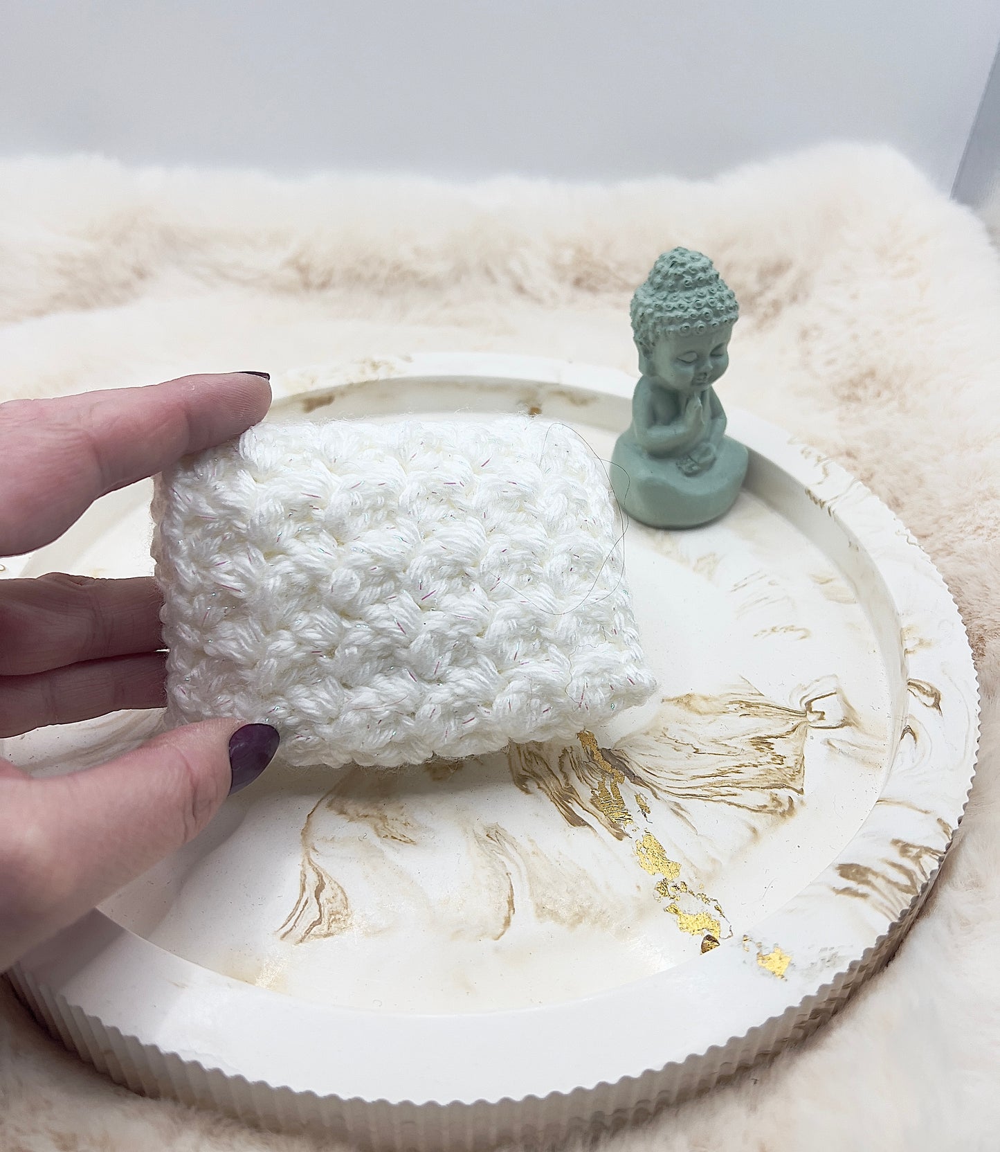 🎄 Adventstürchen 19 -  Handgehäkeltes Kartenetui / Mini-Portemonnaie mit Druckknopf