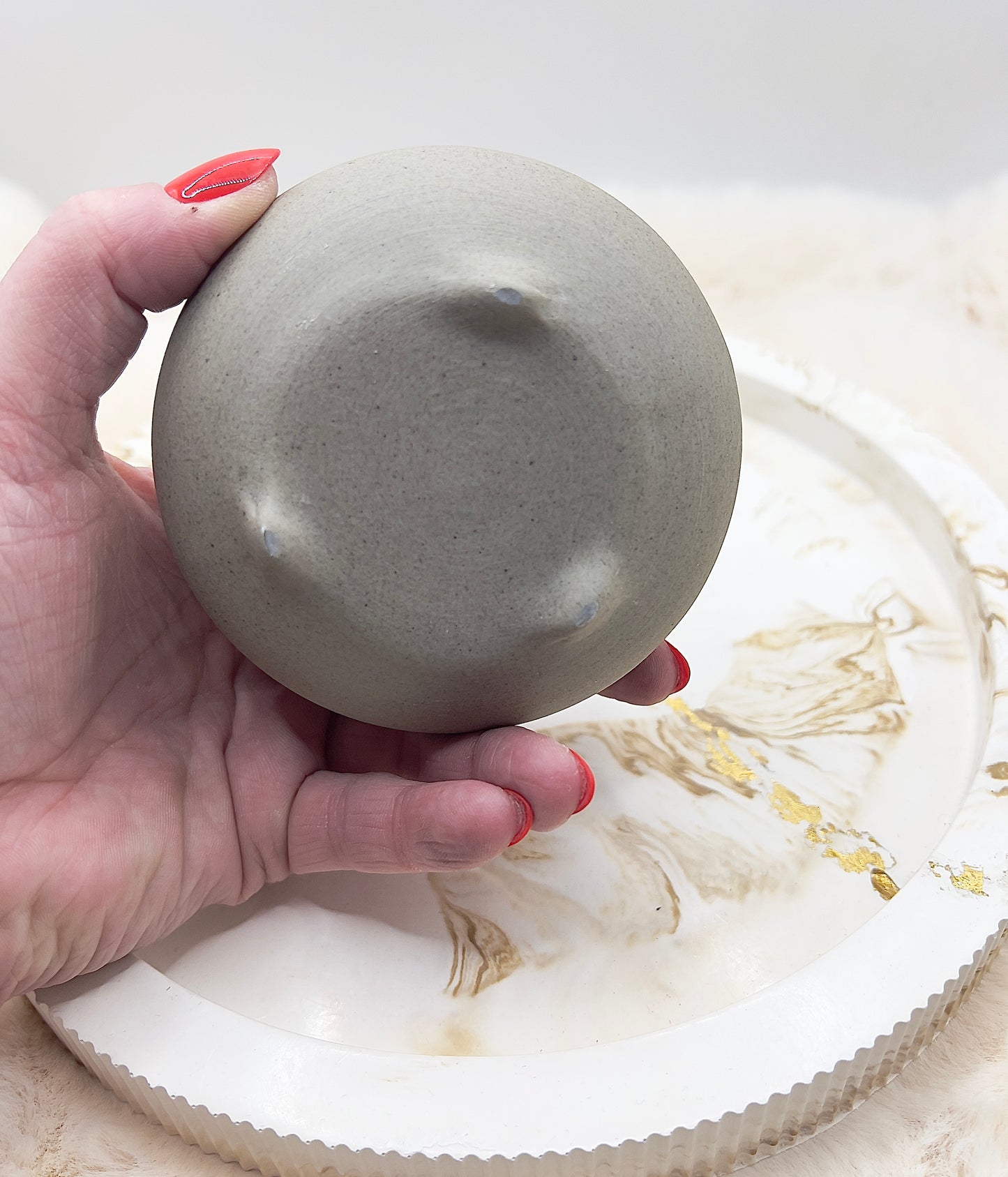 Vintage Schmuck- & Ritualschatulle – Aufbewahrungsschale in Steinoptik mit Deckel (kurze TikTok-Variante)