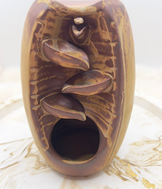 Rückfluss-Räucherkegelhalter Wasserfall-Optik – Keramik in Steinoptik