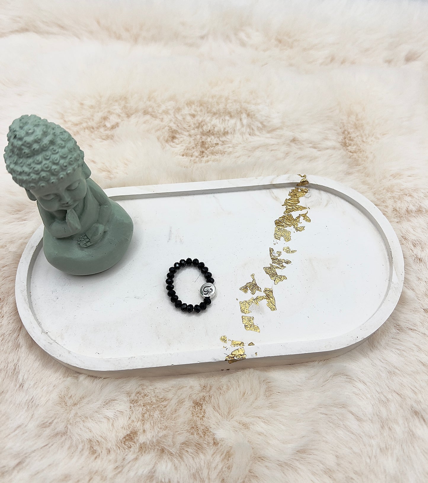 Facettierter Ring aus schwarzem Turmalin | 3,5 mm | Edelstahl silber Om