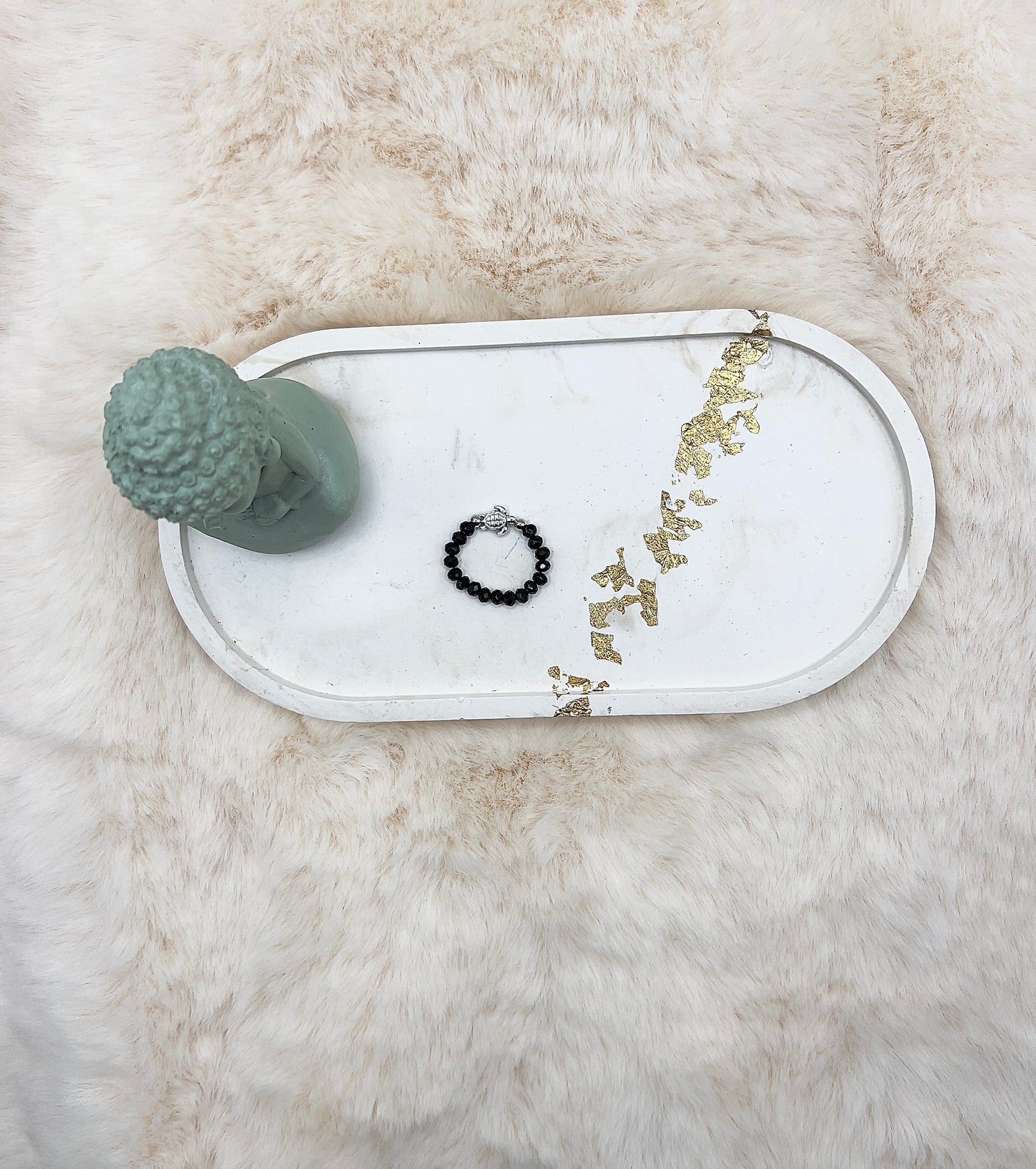 Edelsteinring Schwarzer Turmalin facettiert | 3,5 mm | Schildkröte | Edelstahl silber