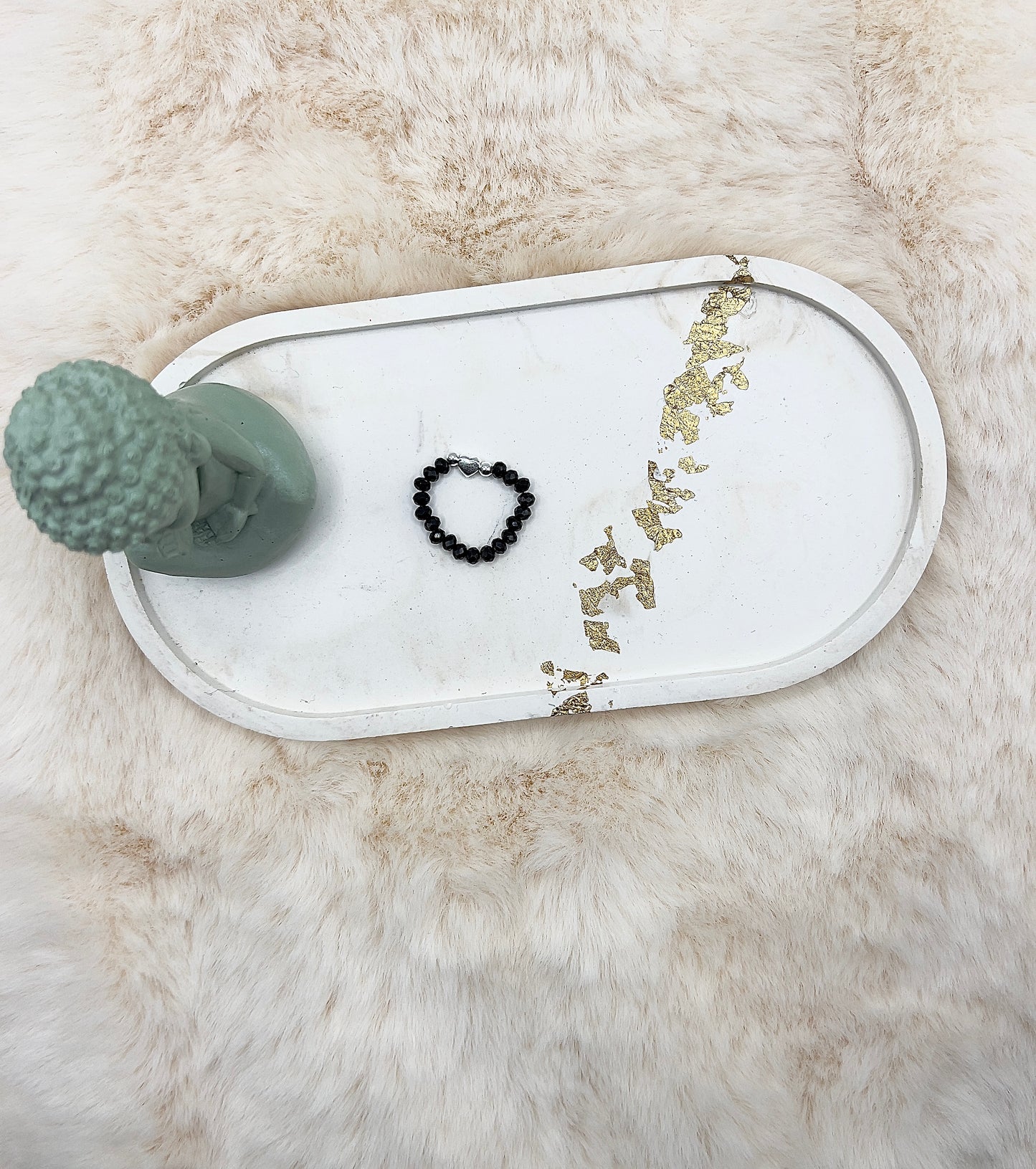 Edelsteinring Schwarzer Turmalin facettiert | 3,5 mm | Herz 925 Silber (klein)