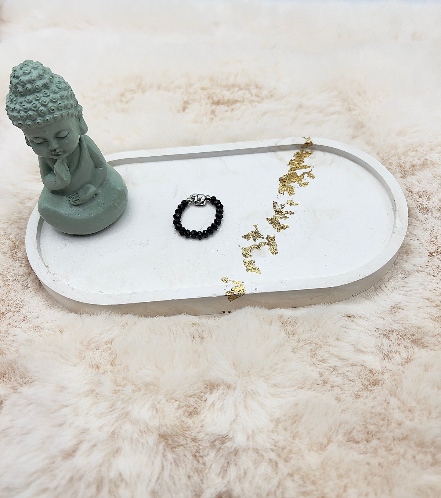 Edelsteinring Schwarzer Turmalin facettiert | 3,5 mm | Elefant | Edelstahl silber