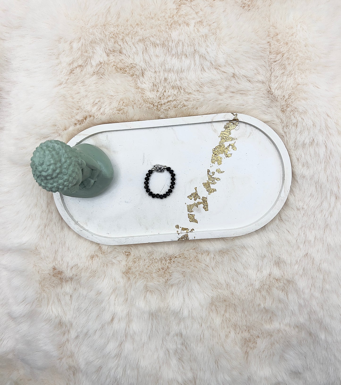 Edelsteinring Schwarzer Turmalin facettiert | 3,5 mm | Elefant | Edelstahl silber