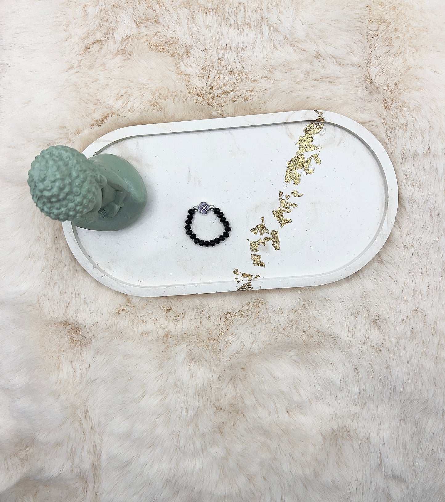 Edelsteinring Schwarzer Turmalin facettiert | 3,5 mm | Kleeblatt 925 Silber