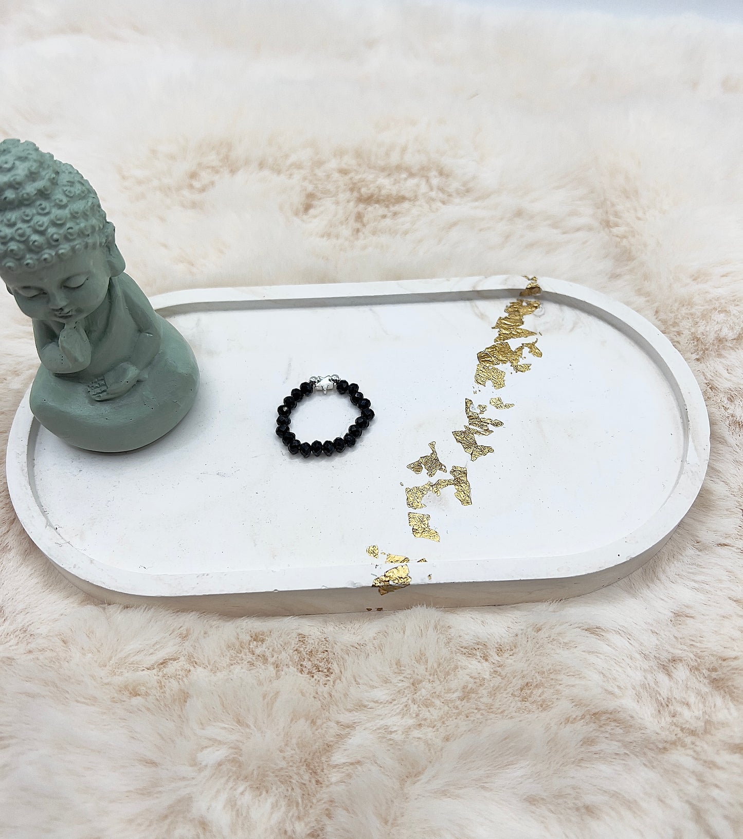 Edelsteinring Schwarzer Turmalin facettiert | 3,5 mm | Stern 925 Silber