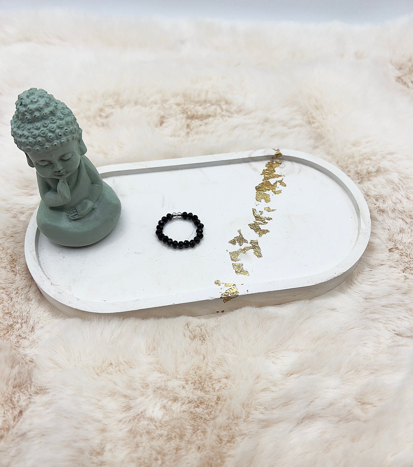 Edelsteinring Schwarzer Turmalin facettiert | 3,5 mm | 925 Silber Abstandsperlen