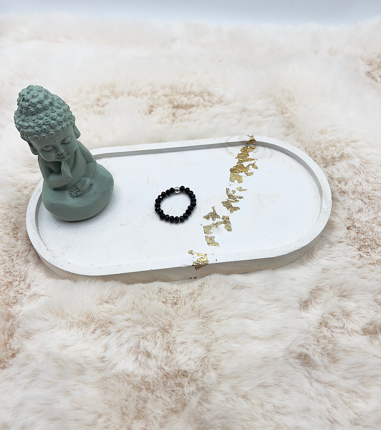 Edelsteinring Schwarzer Turmalin facettiert | 3,5 mm | 4mm Silberperle 925