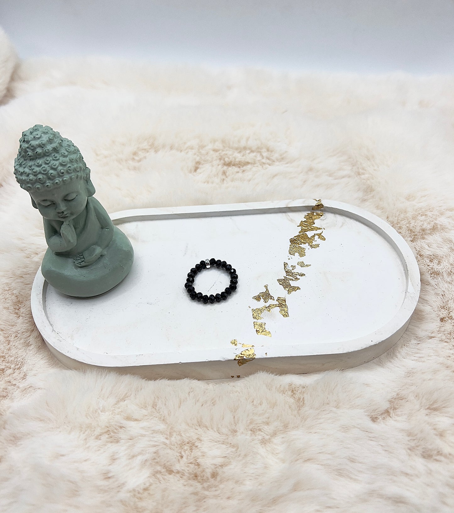 Edelsteinring Schwarzer Turmalin facettiert | 3,5 mm | flache Silberperle 925