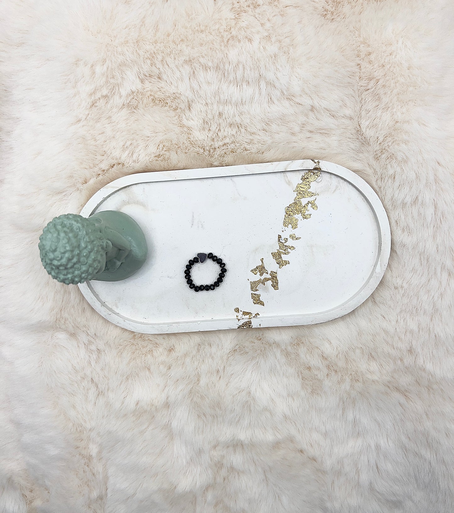 Edelsteinring Schwarzer Turmalin facettiert | 3,5 mm | Hämatit- Herz - schwarz-grau