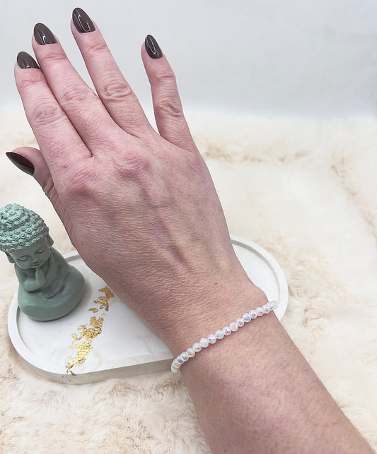 Armband Opalit facettiert | 4 mm | glasbasierter Schmuckstein