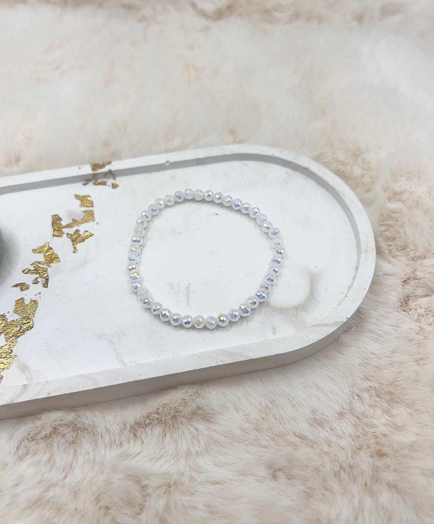 Armband Opalit facettiert | 4 mm | glasbasierter Schmuckstein