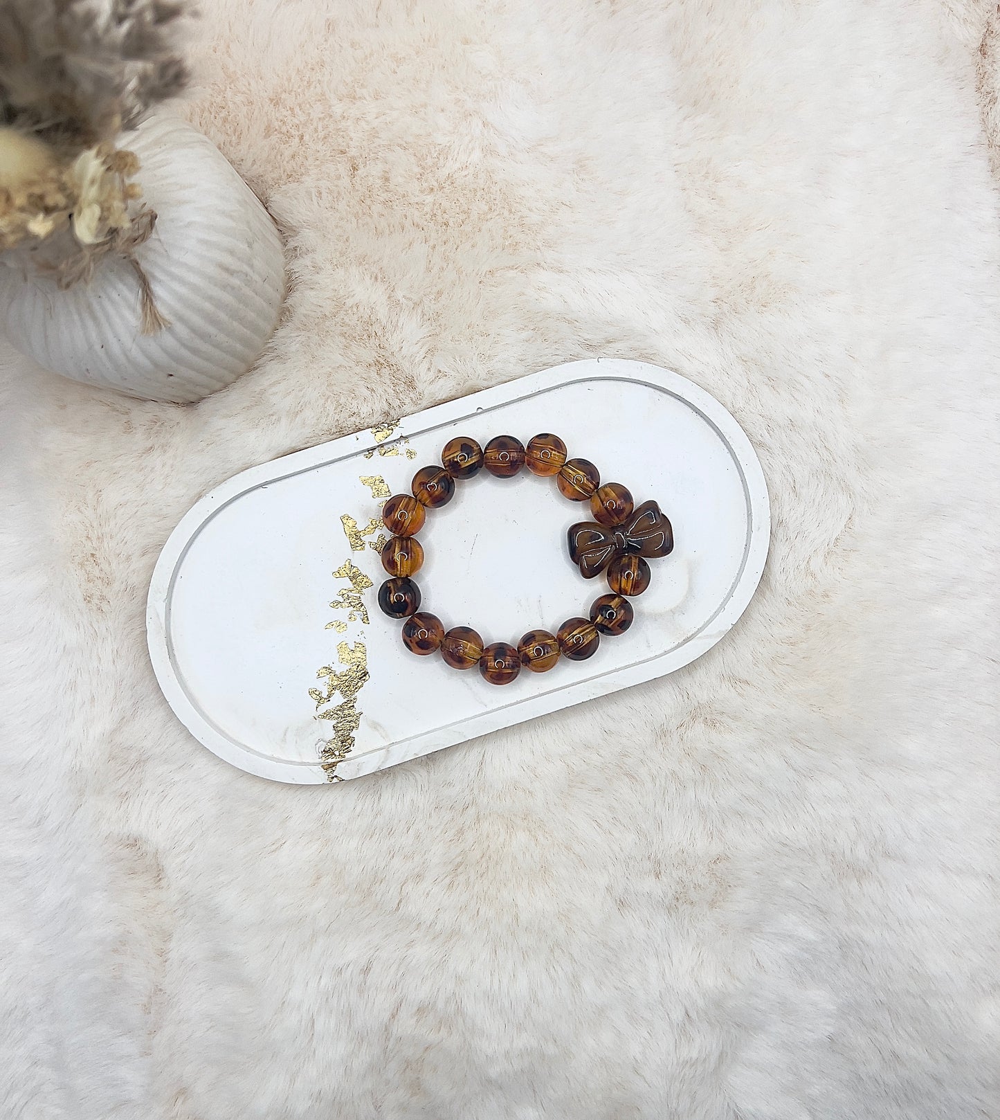 Statement-Armband Leo-Optik – Resin | Schleife aus Resin | 12 mm