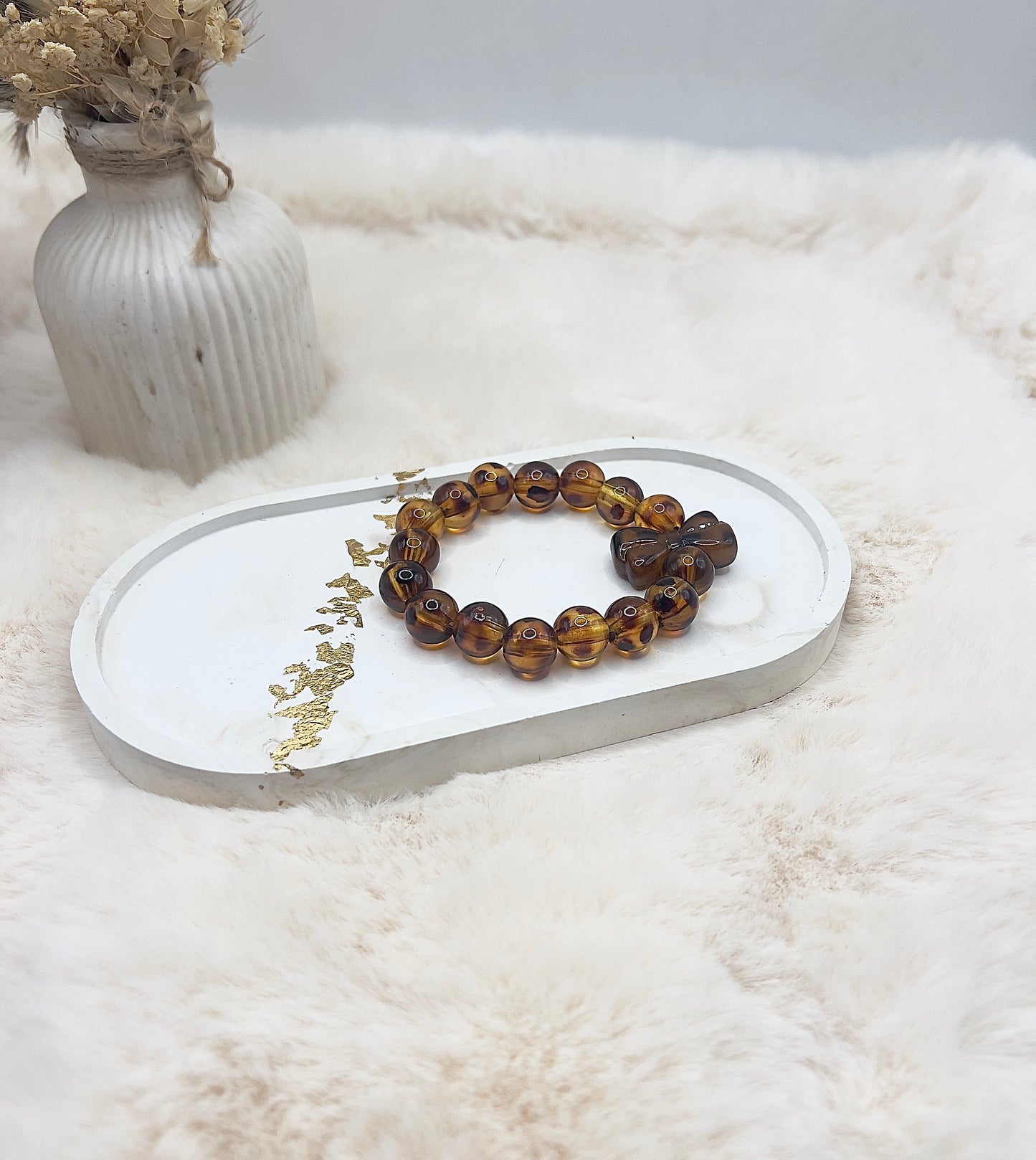 Statement-Armband Leo-Optik – Resin | Schleife aus Resin | 12 mm
