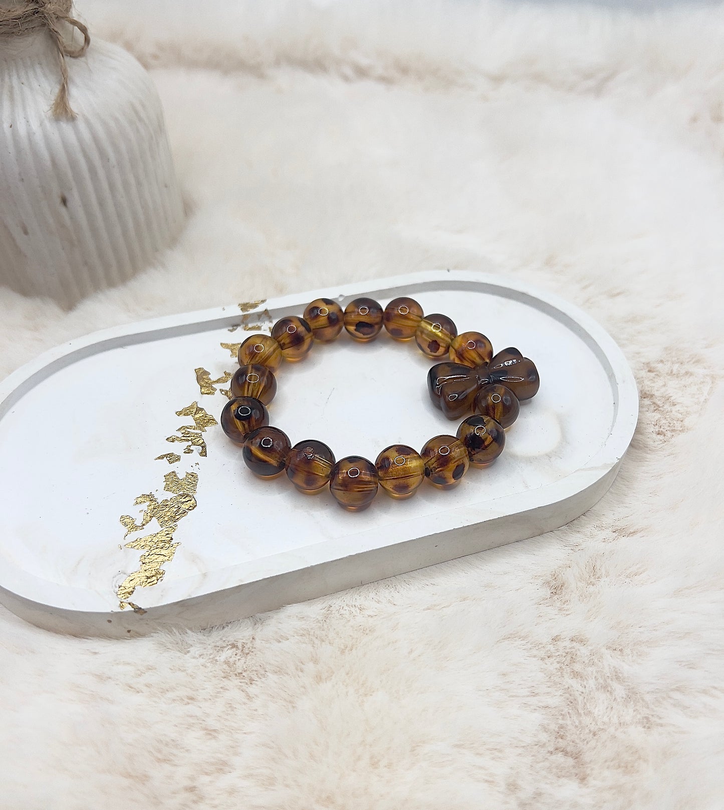 Statement-Armband Leo-Optik – Resin | Schleife aus Resin | 12 mm