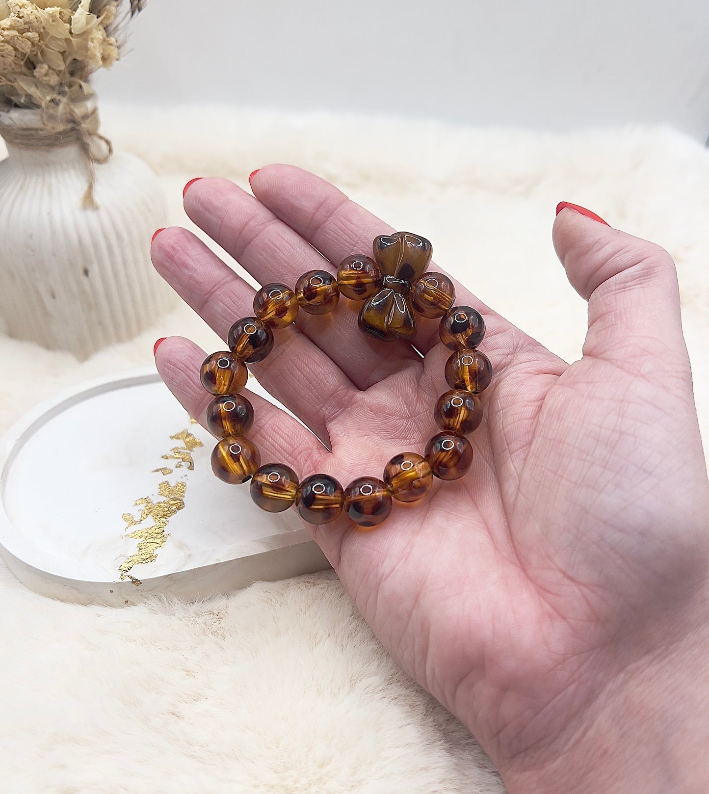 Statement-Armband Leo-Optik – Resin | Schleife aus Resin | 12 mm