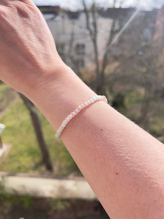 Katzenauge Armband 4 mm – zartes Armband auf elastischem Band