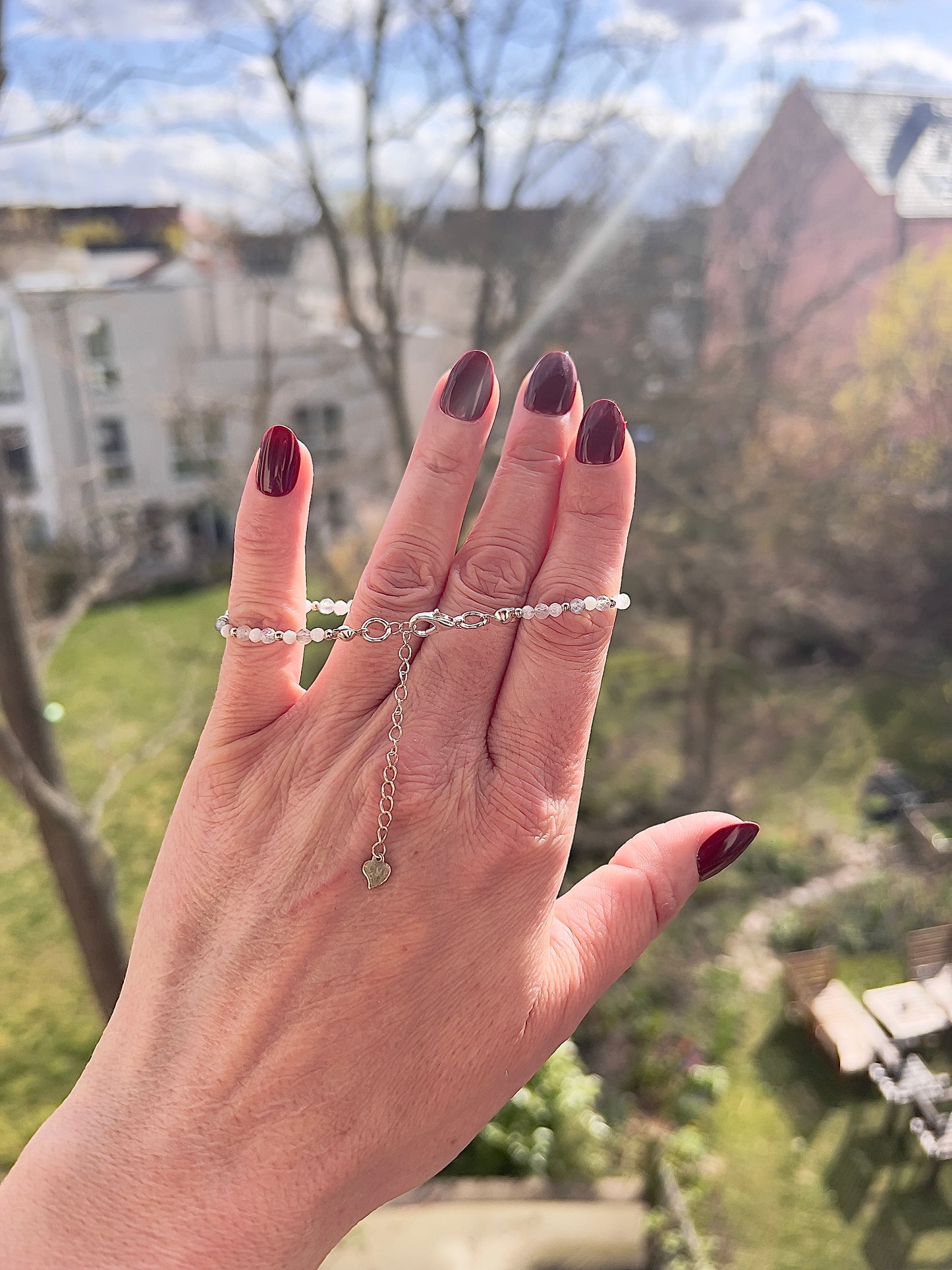 Labradorit & Mondstein Armband 2 mm – facettiert mit 925 Silber