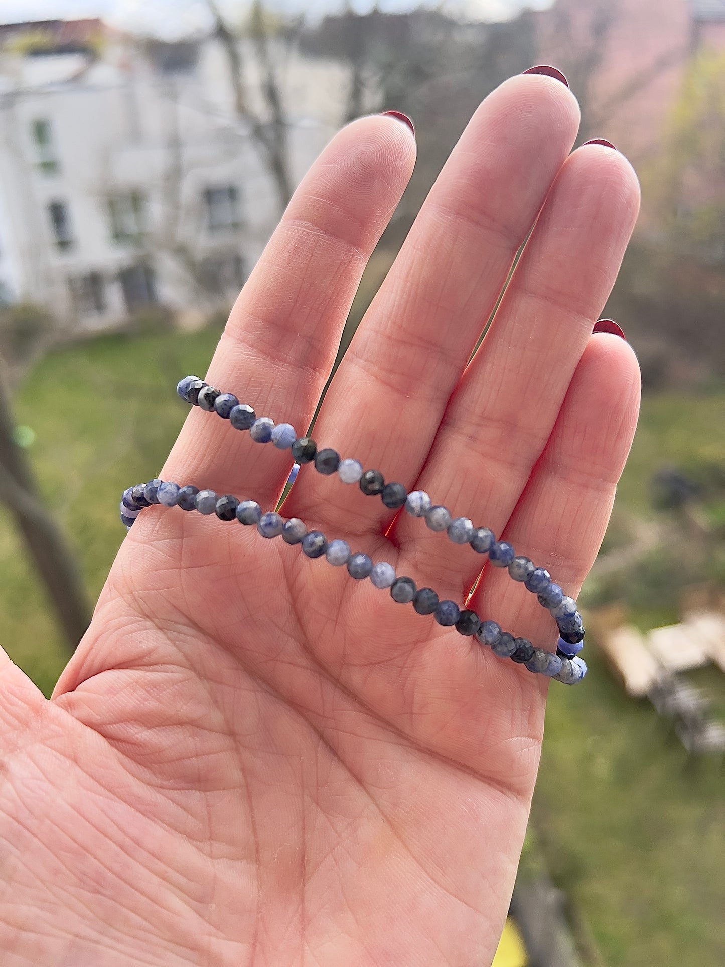 Sodalith Kette 4 mm – facettiert mit 925 Silber