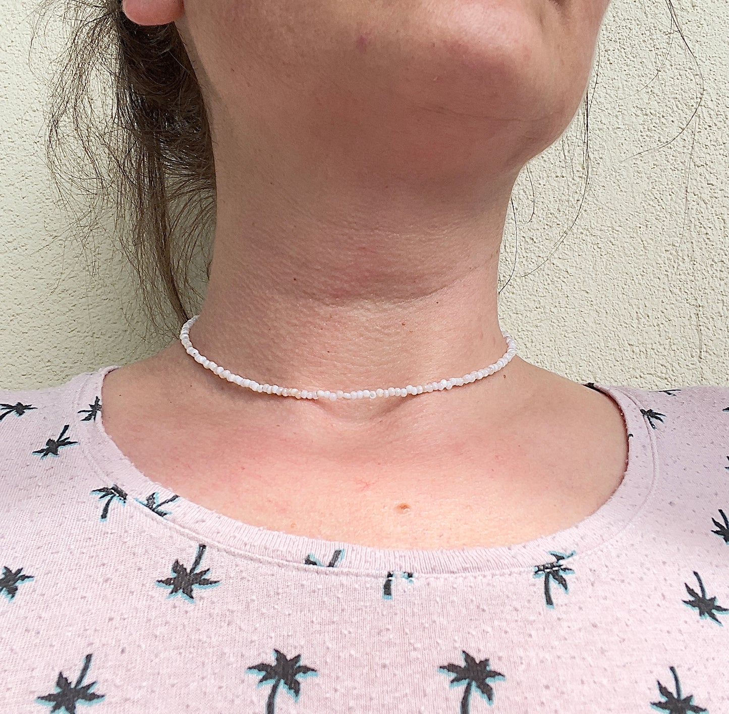 Filigrane Süßwasserperlen-Kette – 2 mm | zarte Perlenkette | Edelstahl vergoldet