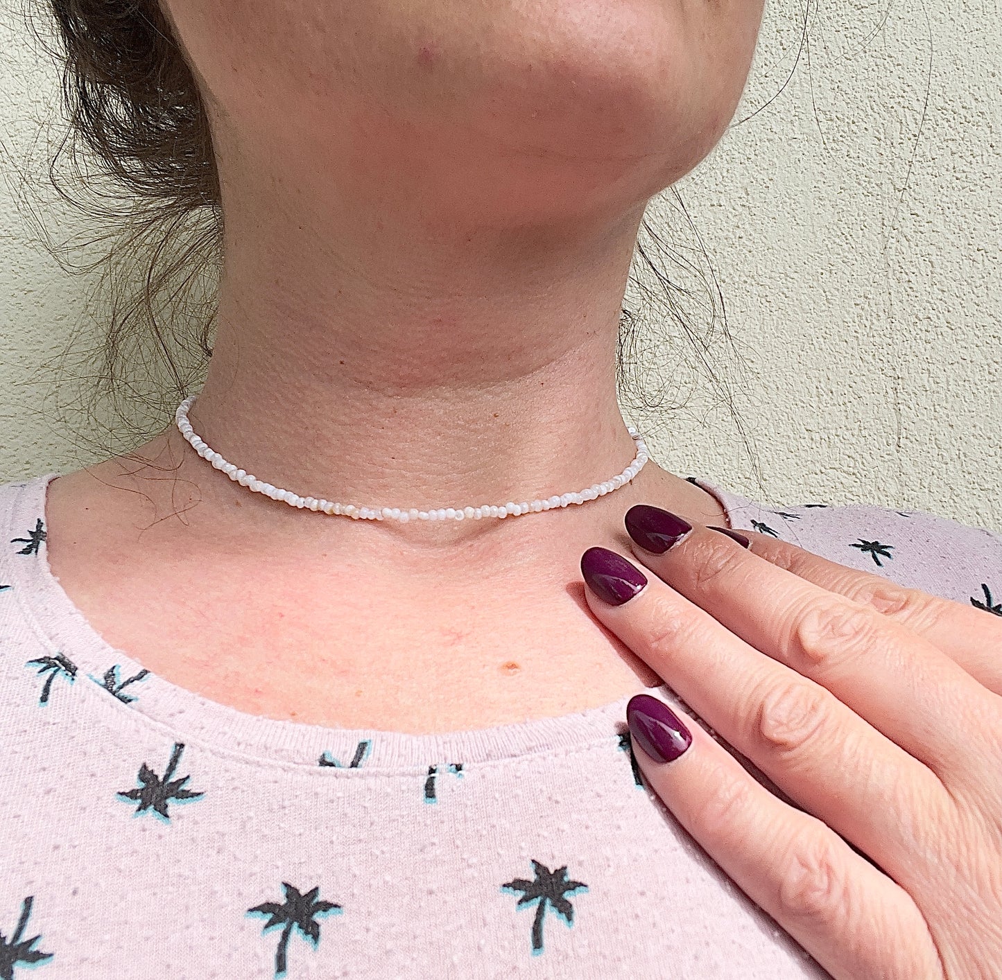 Filigrane Süßwasserperlen-Kette – 2 mm | zarte Perlenkette | Edelstahl vergoldet