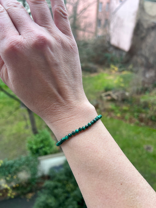 Facettiertes Malachit - Armband, 4mm - Schutz, Wandlung & Herzkraft