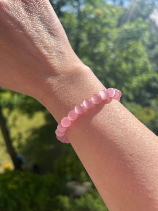 Katzenauge Armbänder - Schimmernde Farbvielfalt in AAA - Qualität/ Rosa, Beige, Lila, Silber & Edelstahl - vergoldet