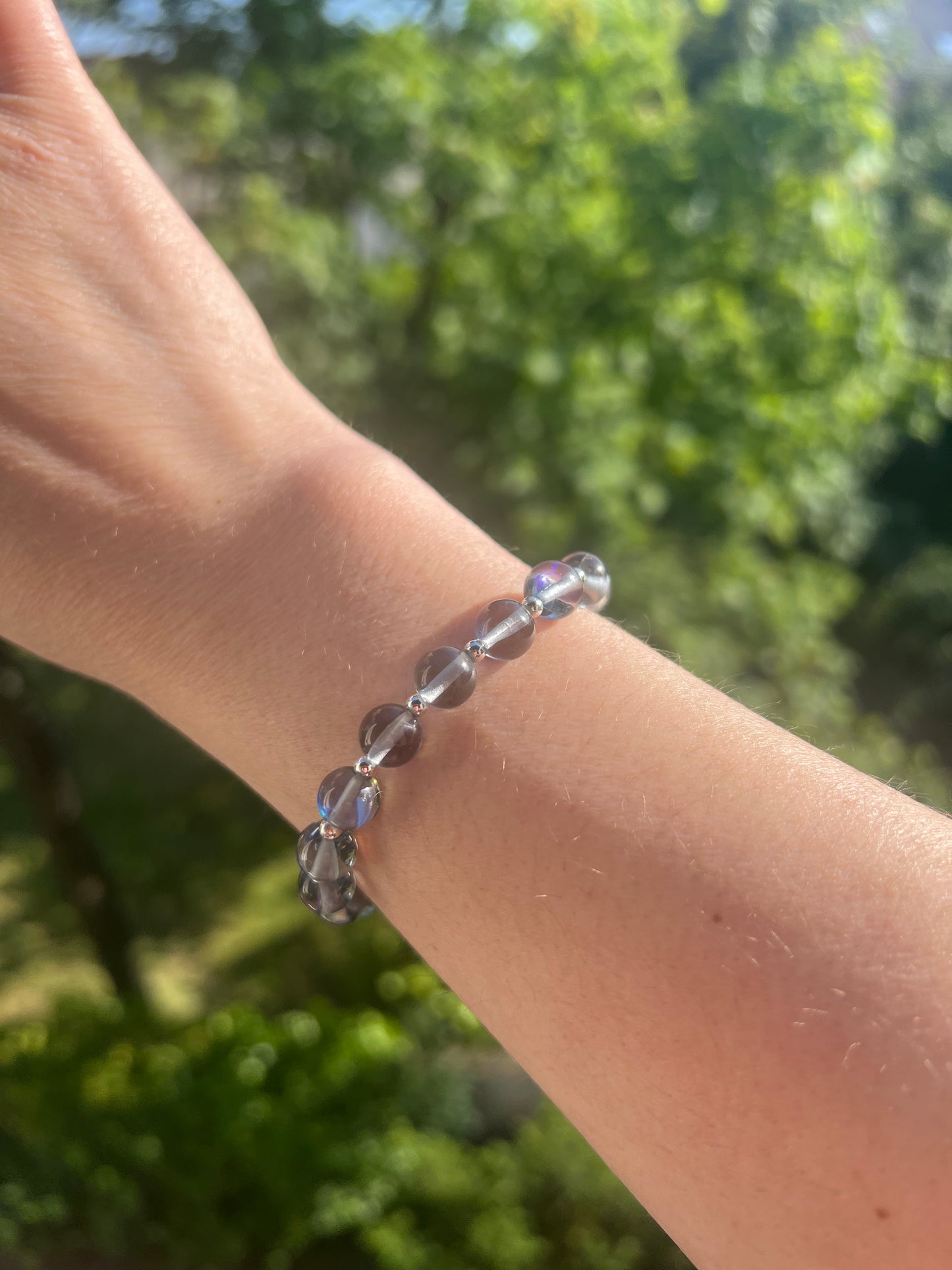 Labradorit Armband - 8mm Edelsteinperlen mit intensiven blauen Flash / Handgefertigt in AAA- Qualität