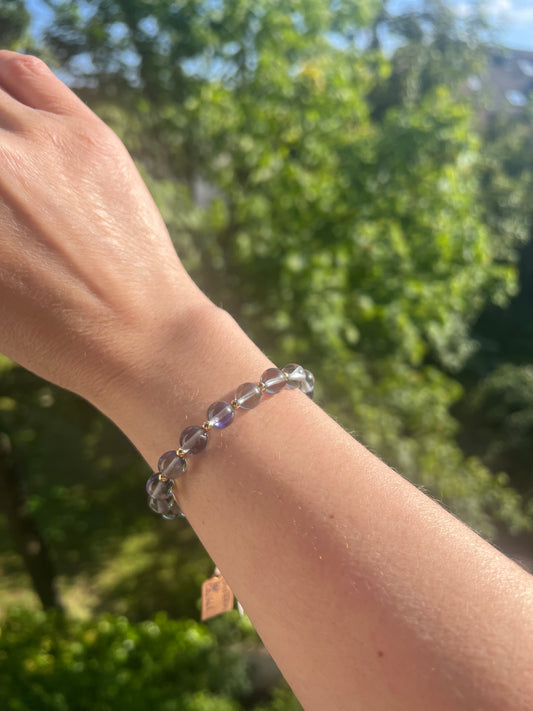 Labradorit Armband - 8mm Edelsteinperlen mit intensiven blauen Flash / Handgefertigt in AAA- Qualität