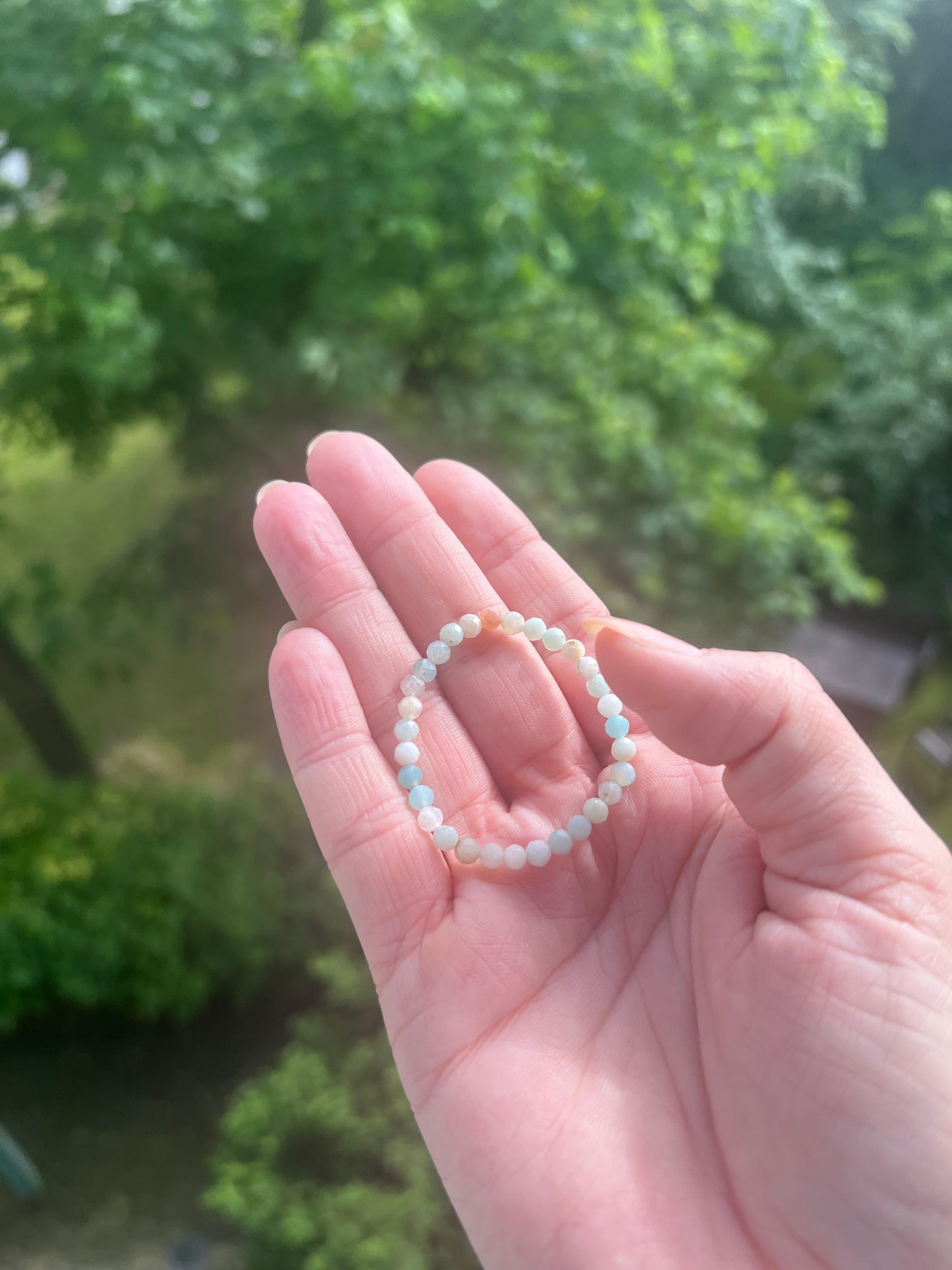 Kinderschutz - Amazonit - Armband 4mm (facettiert ), Sanfte Kraft für die kleine Seelen