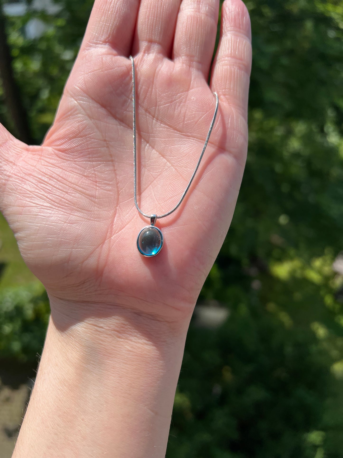 Kette mit blauem Mondstein - 925 Silber / Intuition &. Sanftheit