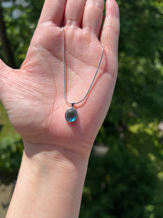 Kette mit blauem Mondstein - 925 Silber / Intuition &. Sanftheit