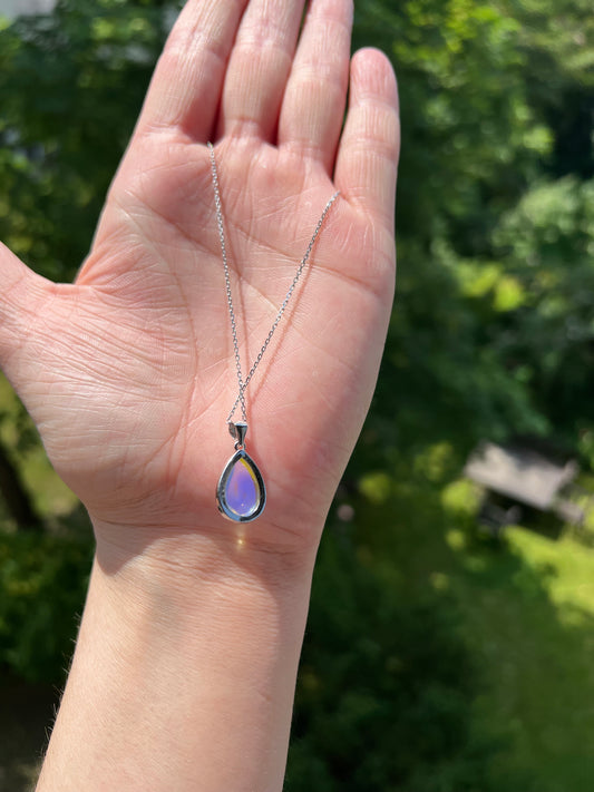 Mondsteinkette mit violettem Schimmer - 925 Silber / Mystik & Seelenkraft