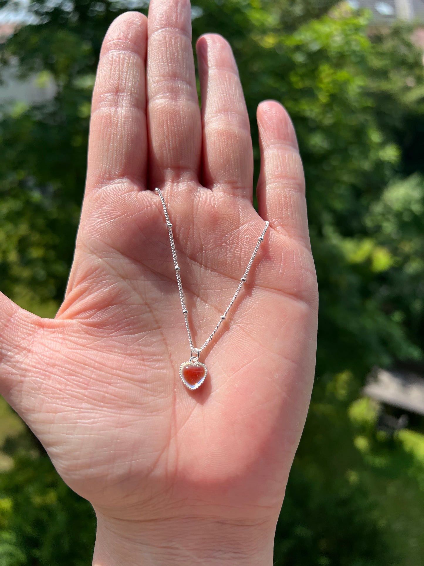 Herzlicht - Mondstein - Kette mit 925 Silber