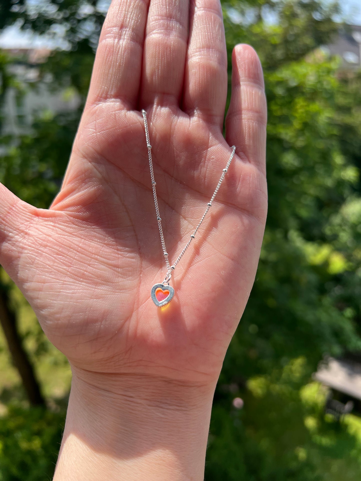 Herzlicht - Mondstein - Kette mit 925 Silber