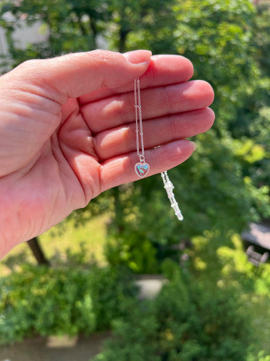 Herzlicht - Mondstein - Kette mit 925 Silber
