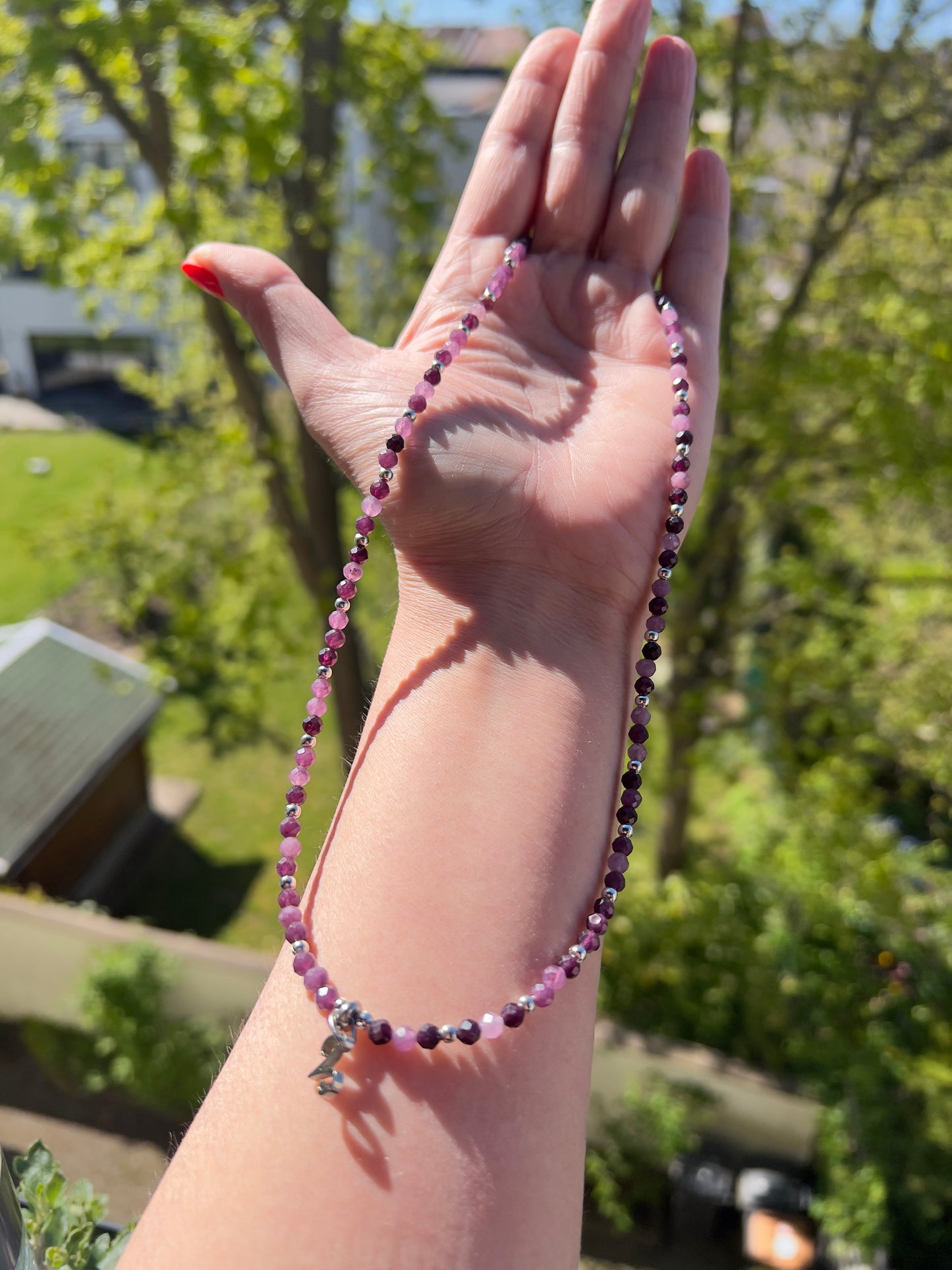 Sternzeichenkette Widder – Amethyst & Edelstahl Silber