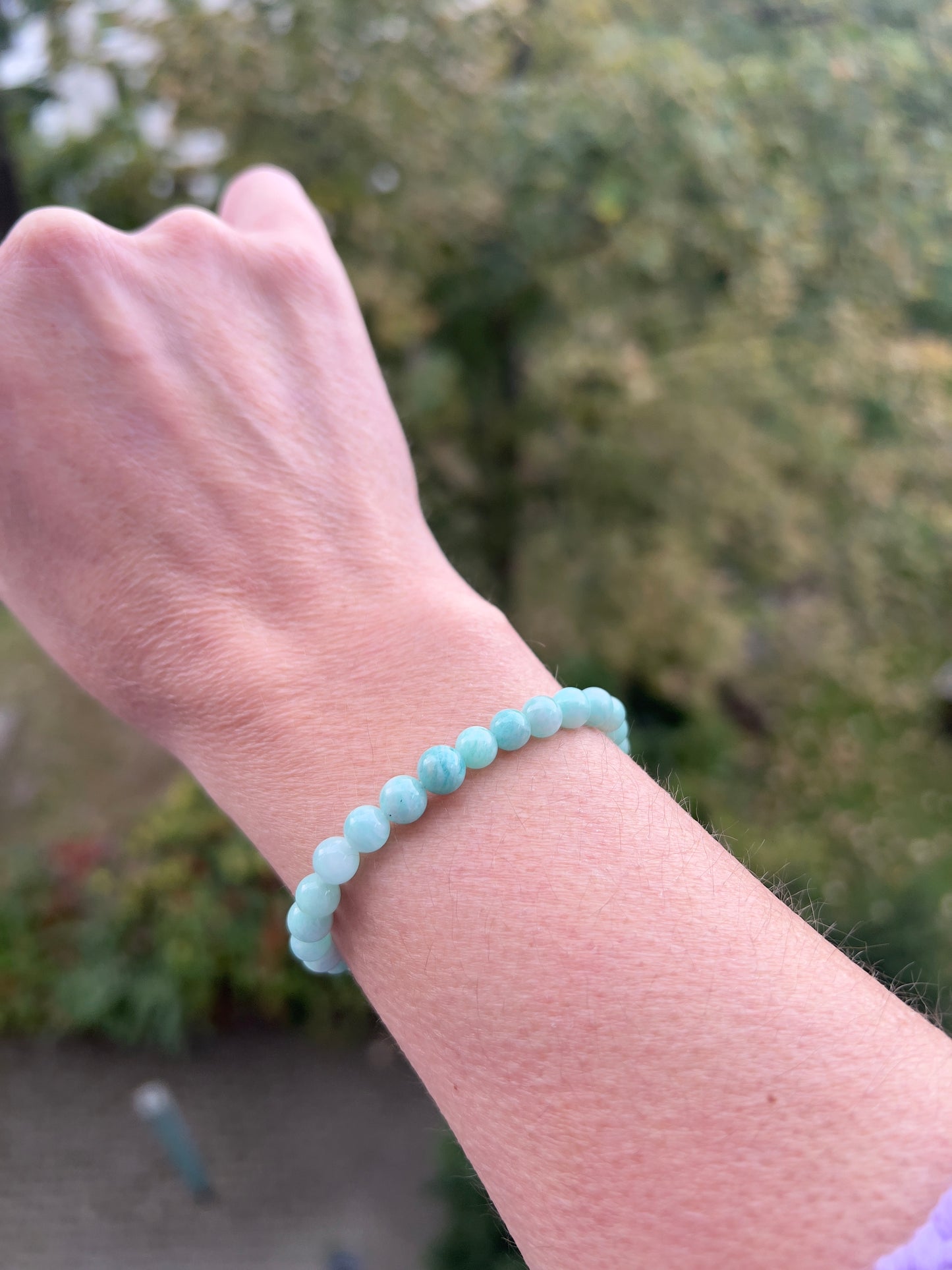 Ruhe & Vertrauen – Armband aus Amazonit-Perlen (6 mm)