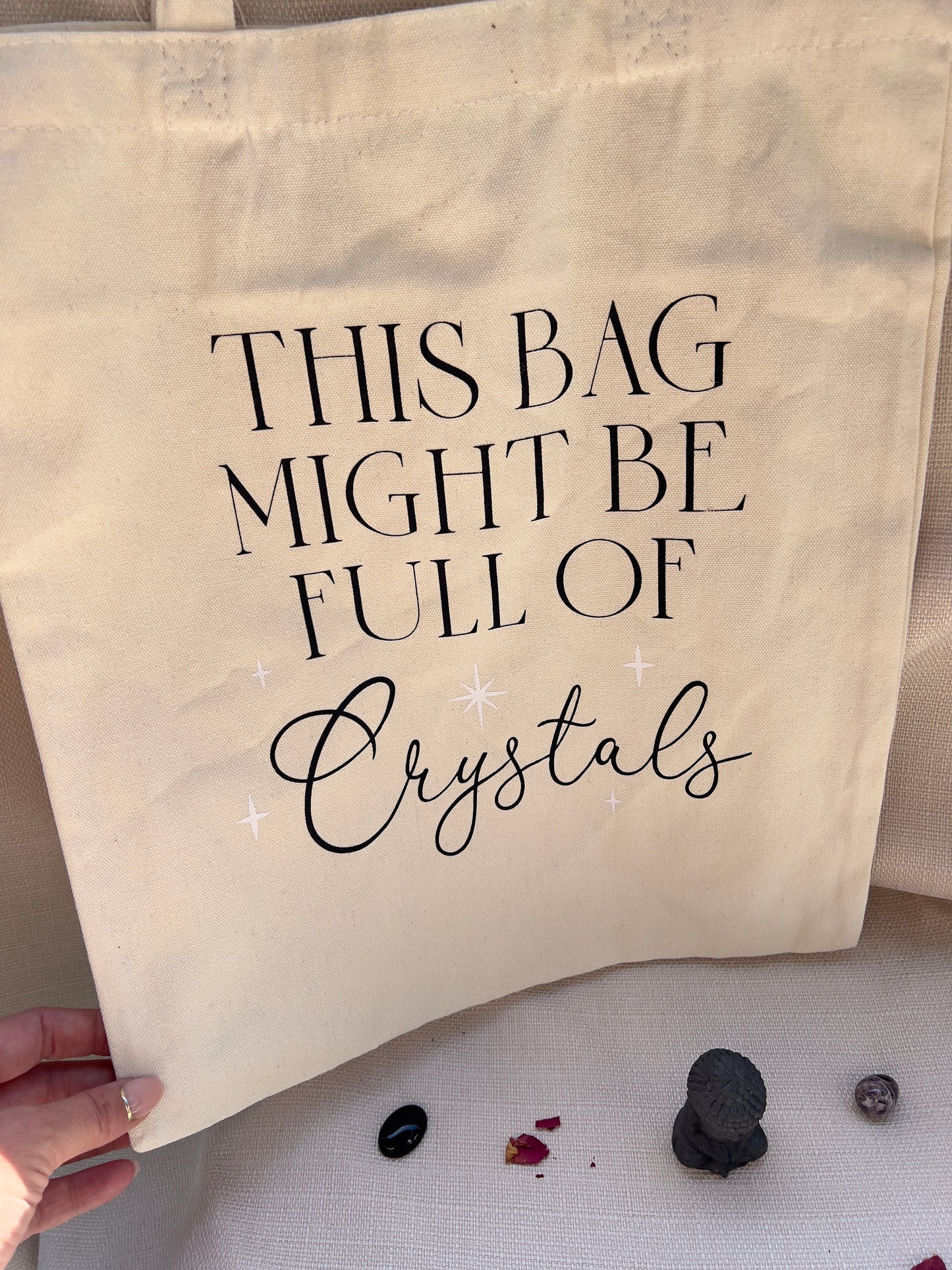 Tragetasche „This Bag Might Be Full Of Crystals“ – Baumwoll-Polyester Shopper
