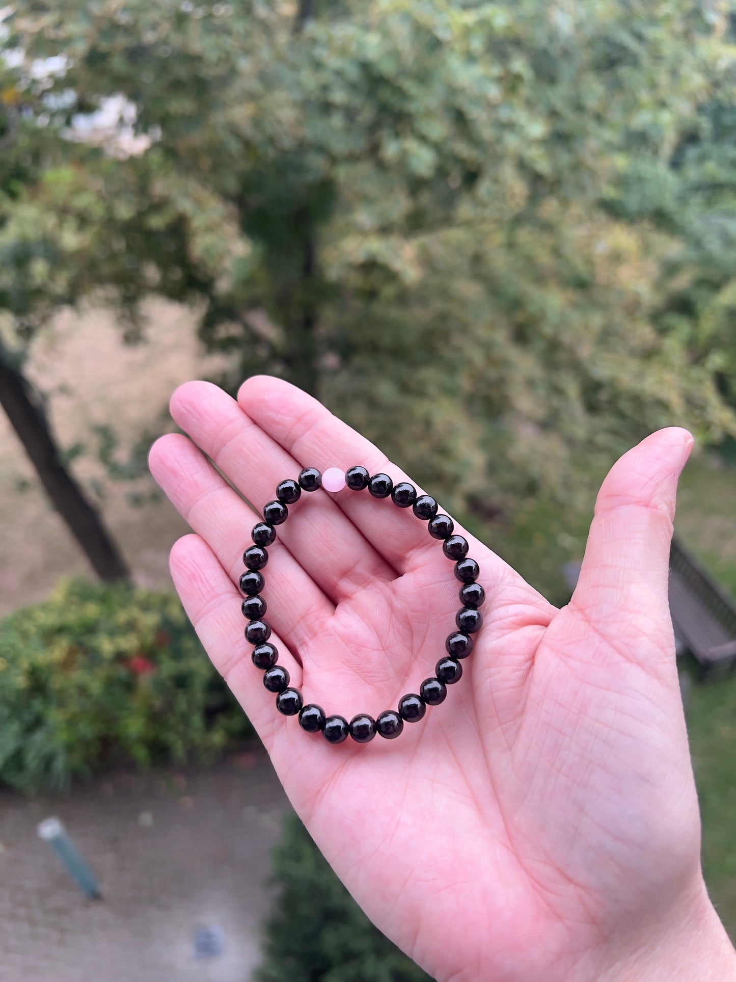 ❤️ Armband „Herz & Stärke“ – Granat AAA & Rosenquarz (6 mm) ❤️