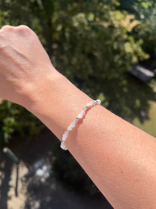 Armband Loslassen & Neubeginn | Labradorit · Rosenquarz · Mondstein · 925er Silber