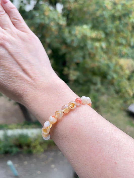 Citrin in Quarz Armband – 8 mm | Lebensfreude & positive Energie