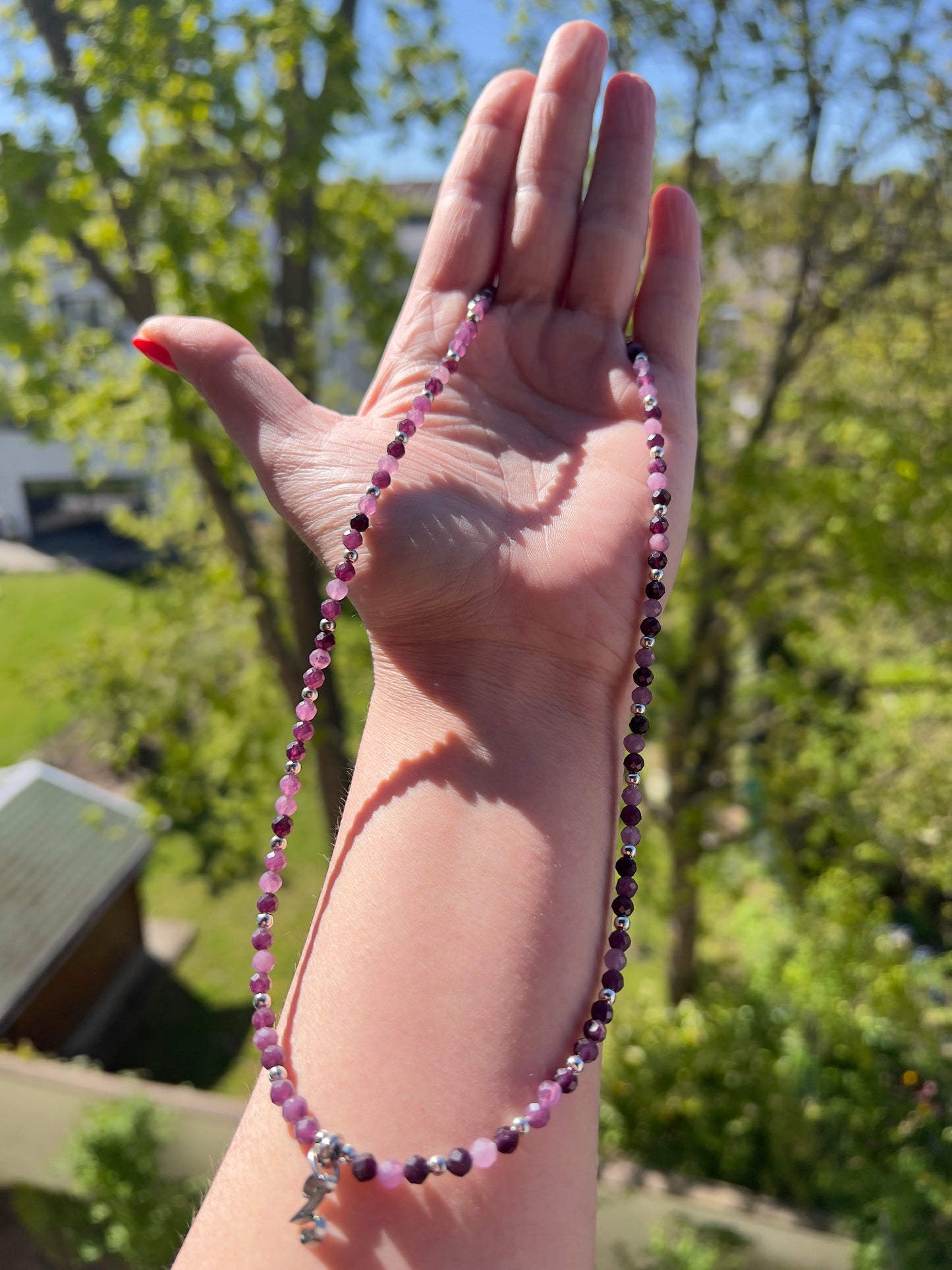 Sternzeichenkette Widder – Amethyst & Edelstahl Silber