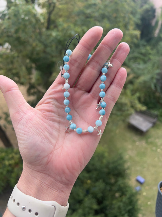 ✨ Larimar Fußkettchen – Harmonie & Meeresenergie (6 mm, AAA Qualität) ✨