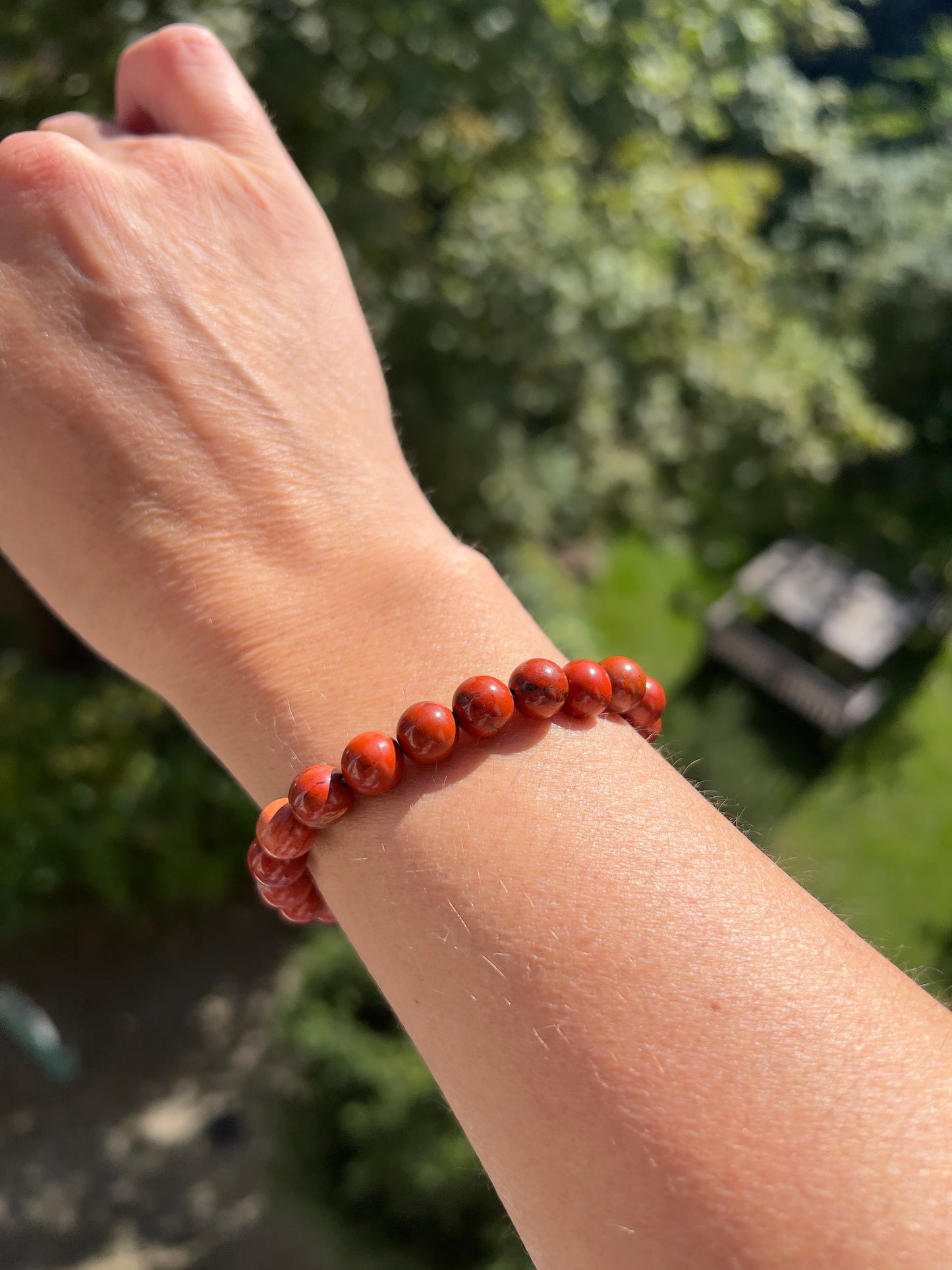 Roter Jaspis Armband - Erdung, Mut & Lebenskraft ( 8mm , AAA - Qualität )
