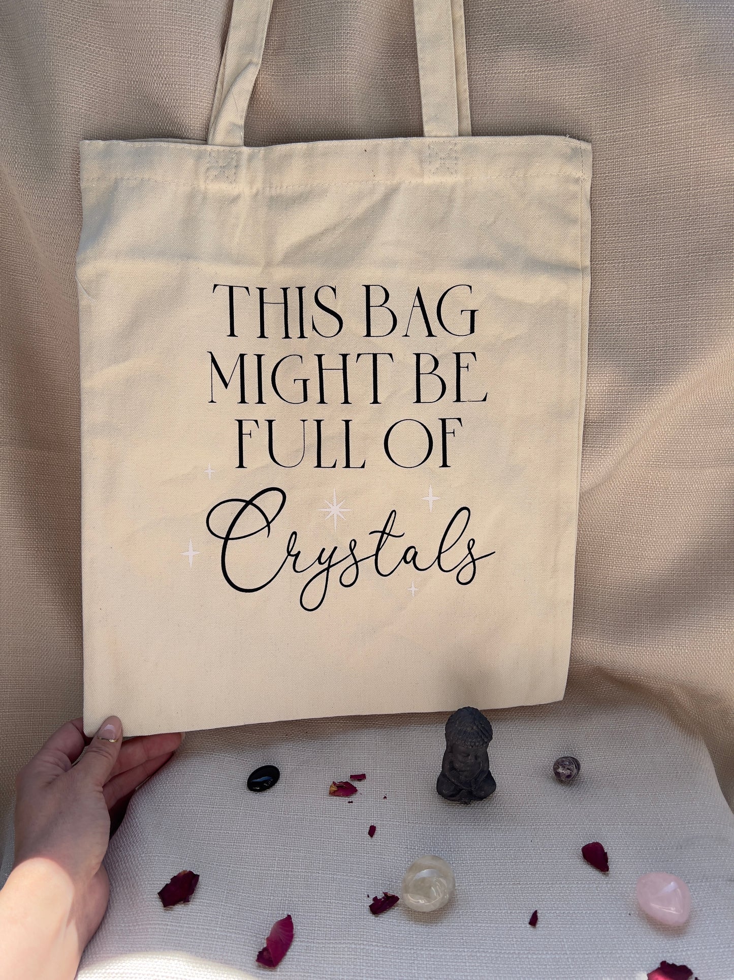 Tragetasche „This Bag Might Be Full Of Crystals“ – Baumwoll-Polyester Shopper